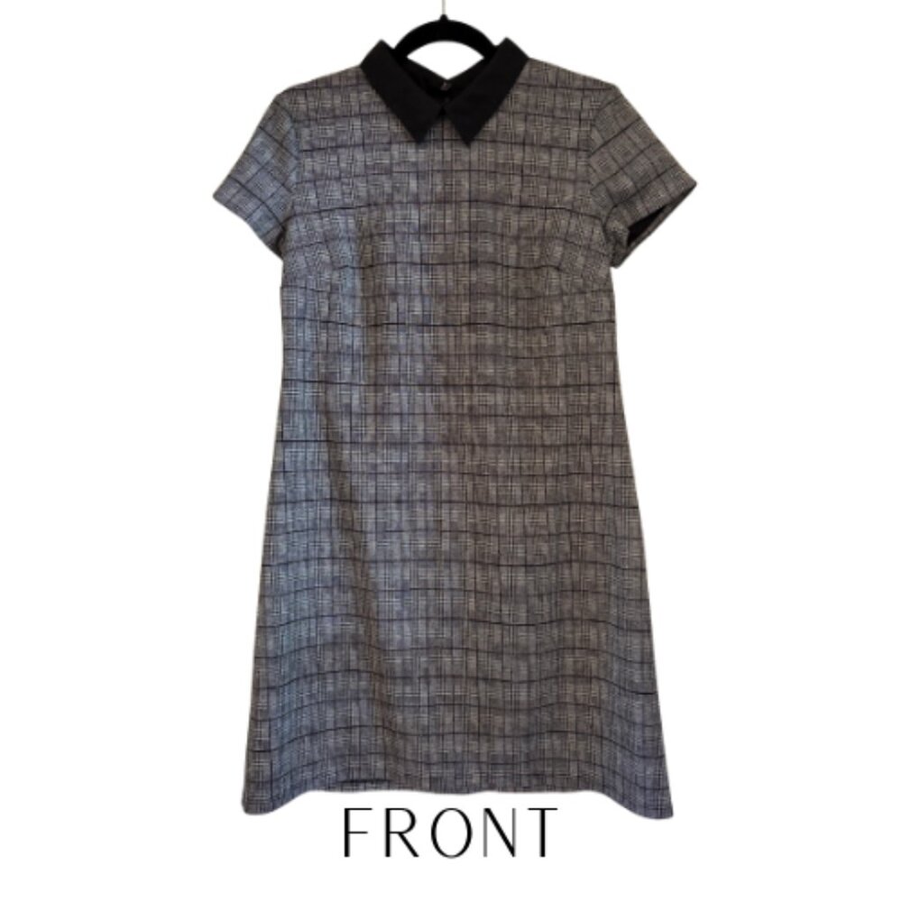 Maison Jules Black Short-Sleeved Collared Dress